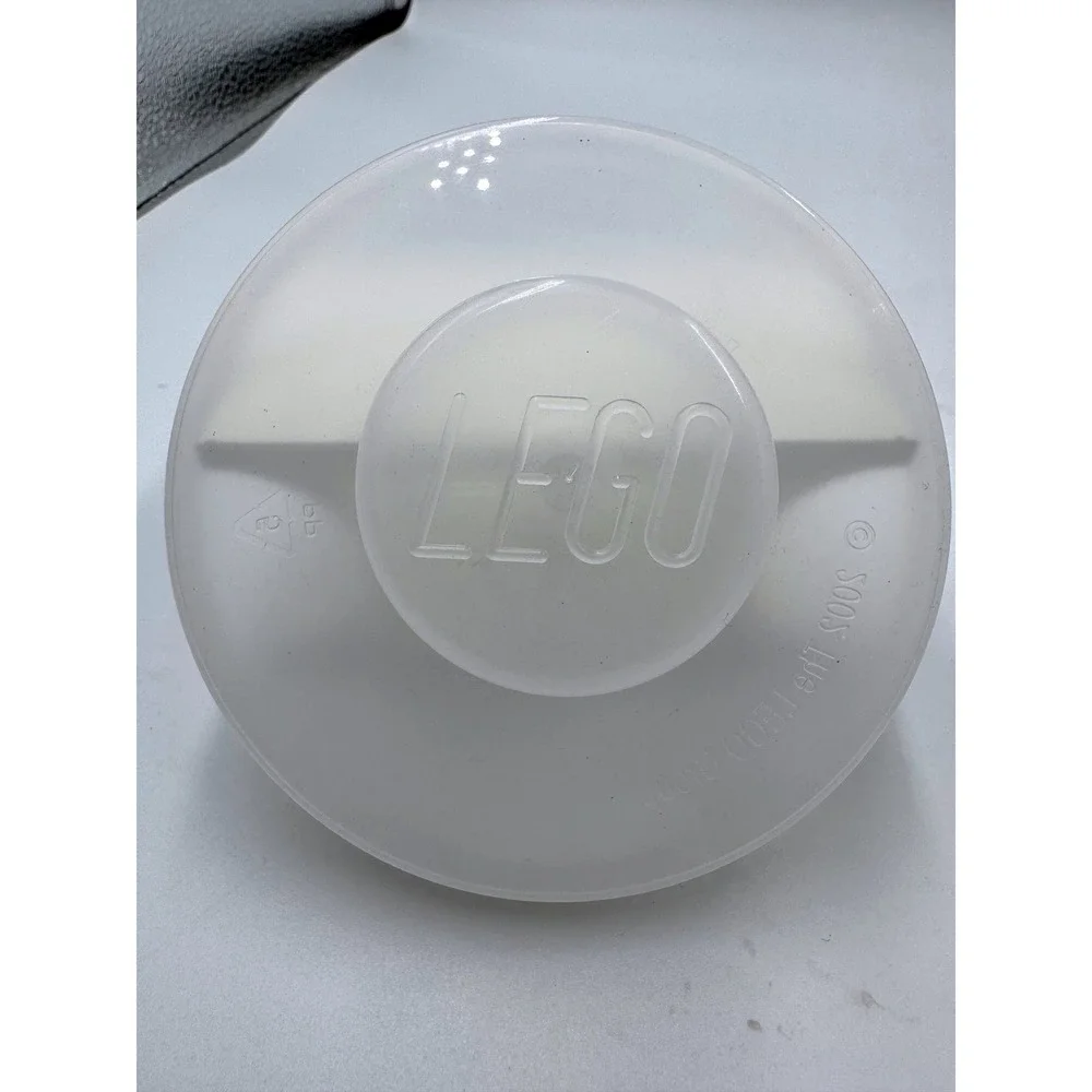 LEGO 2002 Pick A Brick Cup Frosted Translucent Storage Container with Lid 6in